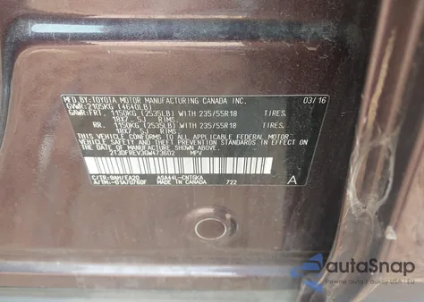 2016 Toyota Rav4 Limited из США, поврежденный, VIN 2T3DFREV3GW473602